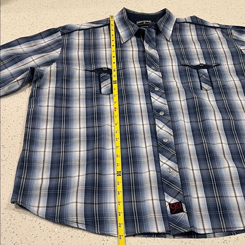 VTG PANHANDLE SLIM Pearl Snap Buttons Western Plaid Long Sleeved Shirt Size XL - Picture 12 of 13